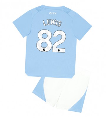 Manchester City Rico Lewis #82 Hemmaställ Barn 2023-24 Kortärmad (+ Korta byxor)